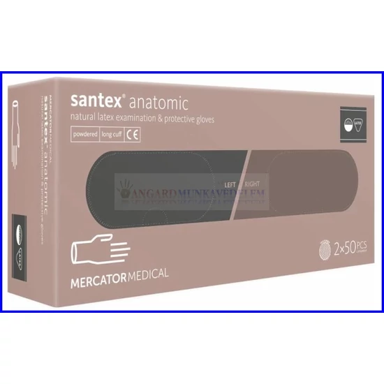 SANTEX ANATOMIC PÚDEREZETT LATEX kesztyű 28 cm / 100db