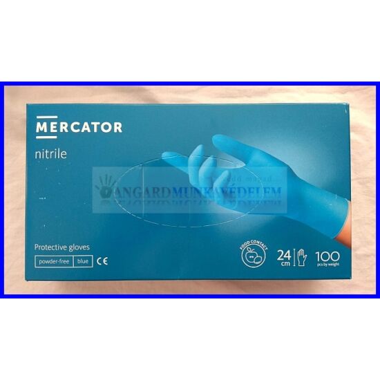 MERCATOR NITRILE PF BLUE, púdermentes nitril kesztyű/100db