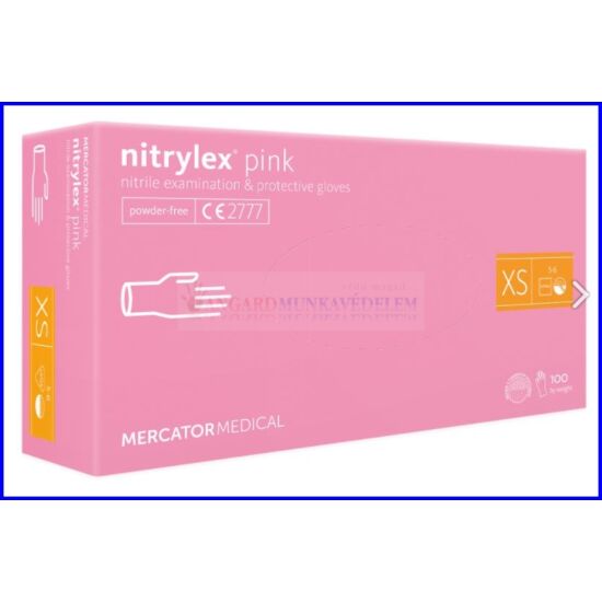 NITRYLEX PINK PF, PRÉMIUM rózsaszín púdermentes nitril kesztyű / 100db