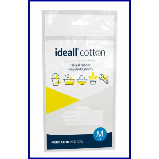 IDEALL COTTON háztartási gumi kesztyű 12 pár/csomag