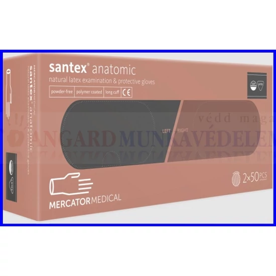 PÚDERMENTES SANTEX ANATOMIC PF LATEX kesztyű /100db