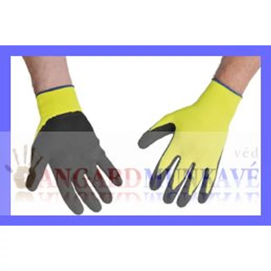 A340 PORTWEST HI-VIS GRIP MÁRTOTT LATEX VÉDŐKESZTYŰ, GYEREK MÉRET IS / PÁR