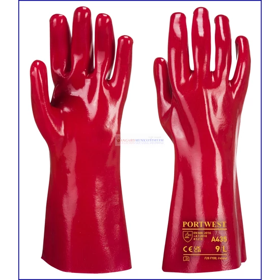 A435 PORTWEST PVC HOSSZÚ SZÁRÚ VÉDŐKESZTYŰ 35 CM / PÁR