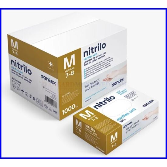 NITRILO, NITRIFLEX SOFT PF. ( 3,0g ) Prémium púdermentes nitril kesztyű / SANTEX GD19B