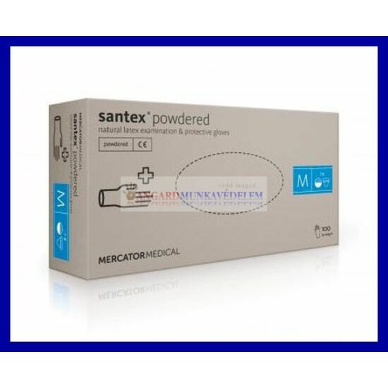 SANTEX POWDERED Latex vizsgáló kesztyű S, M, L