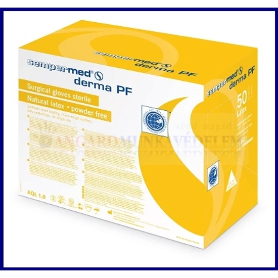 SEMPERMED DERMA STERIL bőrbarát, latex sebészeti kesztyű, szintetikus belső bevonattal (1pár/csomag)