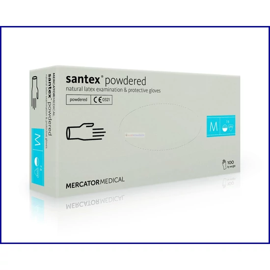 SANTEX POWDERED TEXT, texturált latex kesztyű 